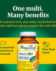 MegaFood Men's 55+ One Daily - Multivitamin for Men with Vitamin B12, Vitamin C, Vitamin D & Zinc - Optimal Aging & Immune Support Supplement - Vegetarian - Made Without 9 Food Allergens - 120 Tabs