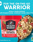 Quaker Health Warrior Grains & Seeds Oatmeal, 2 Flavor Variety Pack, 2.11 Oz Cups, Pack of 12