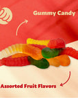 Mini Gummy Worms Candy Assorted Fruit Flavors 1Pound Pack