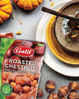 Galil Organic Roasted Chestnuts Pack of 4  Shelled  Ready to Eat  Gluten Free Vegan Organic NonGMO Kosher Snacks  Great for Baking Cooking  Turkey Stuffing 35oz Bags