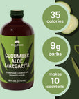 Modica Cucumber Aloe Margarita Cocktail  Mocktail Mix Makes 10 Drinks with Superfoods Vitamins  Electrolytes