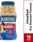 Planters Unsalted Dry Roasted Peanuts 16 Ounce 4 Pack