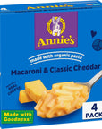 Annies Macaroni and Cheese Dinner Classic Mild Cheddar 4ct 24 oz