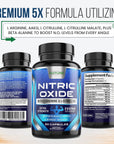 Nitric Oxide Supplement L Arginine Extra Strength - Citrulline Malate, AAKG, Beta Alanine - Premium Muscle Supporting Nitric Booster for Strength & Energy to Train Harder - 60 Capsules