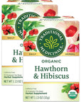 Traditional Medicinals Organic Hawthorn  Hibiscus Herbal Tea Promotes Heart Health Pack of 2  32 Tea Bags Total