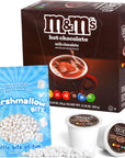 PALM AND PLENTY Hot Chocolate K Cups  Marshmallow Bundle  M  Ms Milk Chocolate Flavor 18 Count Pods Compatible with Keurig Coffee Maker  Marshmallow Bits Pack