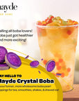 Mayde Crystal Boba for Bubble Tea Drinks Milk Tea Shaved Ice Topping Agar Boba Taro Flavor  22 lbs