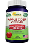 aSquared Nutrition Apple Cider Vinegar Supplement (120) - Extra Strength 1300mg