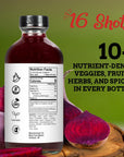 Fire Brew Energy  Beet Apple Cider Vinegar Wellness Tonic  16 Concentrated Shots of Healthiest Organic Ingredients to Energize and Boost Your Stamina with Antioxidants for Heart  Blood Health  8oz