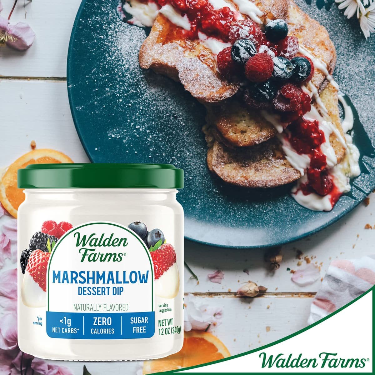 Walden Farms Marshmallow Dipping 12 oz Jar  Smooth  Creamy Vegan Paleo and Keto Friendly 0g Net Carbs  Perfect for Fruit Platters Ice Cream Parfait Smoothies Crackers and More