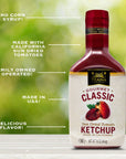 Traina Home Grown Gourmet Classic Ketchup - No Corn Syrup, Non GMO, 16 oz bottle (6 Pack)