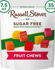 Russell Stover Fruit Chews - Sugar Free Candy, 7.5oz Bag