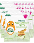 Little Bellies Organic Puffs Baby Snack, Apple & Cinnamon, Pack of 18