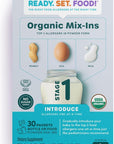 Ready Set Food | Early Allergen Introduction Mix-ins for Babies 4+ Mo | Stage 1 - 30 Days | Top 3 Allergens - Organic Peanut Egg Milk | Safe Easy Effective | For Bottle or Food | ReadySetFood