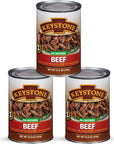 Keystone Meats All Natural Canned Beef 145 Oz Long Shelf Life Emergency Survival Food Canned Meat  Fully Cooked Ready to Eat  Gluten Free Pack of 3