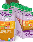 Plum Organics Mighty 4 Organic Toddler Food - Banana, Peach, Pumpkin, Carrot, Greek Yogurt, and Oat - 4 oz Pouch (Pack of 6) - Organic Fruit and Vegetable Toddler Food Pouch