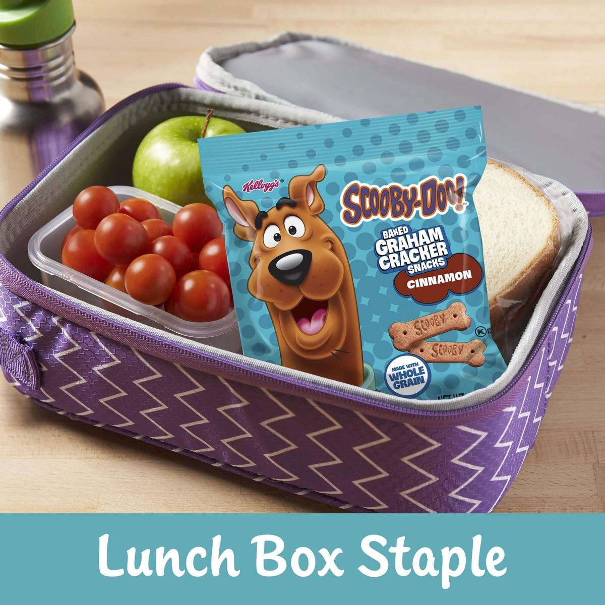 Kellogg&#39;s SCOOBY-DOO! Baked Graham Cracker Snacks, Lunch Snacks, Snack Crackers, Cinnamon (40 Pouches)