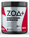 ZOA+ Zero Sugar Pre Workout Powder Cherry Lime - 5-in-1 Advanced Formula - 25 Servings