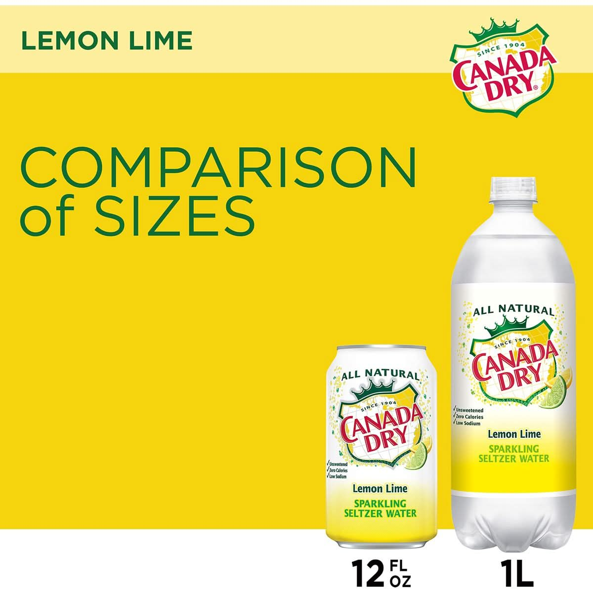 Canada Dry Lemon Lime Sparkling Seltzer Water 12 Fluid Ounce Can 8 Count