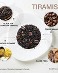 Tiramisu Tea by Tea Formula  Black Tea Carob Pods Coffee Beans Osmanthus Flowers  20 Organic Pyramid Teabags  Organic Tea Blend  Dessert Tea  Vanilla Cream Coffee  Medium Caffeine