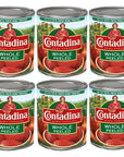 Contadina Whole Peeled Tomatoes 28 oz Pack of 6 Cans