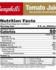 Campbells 100 Tomato Juice 46 fl oz Can 12 Pack