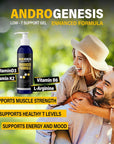 ANDROGENESIS Enhanced Formula - Low T Support Gel - T Booster for Men - Muscle Recovery, Energy Booster, Healthy Aging - Now with Vitamins D3, K2, B6 and L-Arginine