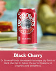 Dr Browns Black Cherry Soda  A New York Original  24 Cans  Kosher Gourmet Soda Pop  Black Cherry Flavored Craft Soda  24 x 12 oz Cans