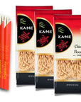 KAME Chinese Noodles Low Fat Low Sodium 8oz Pouches 3 Pack  Bundled With WILSONIA Bamboo Chopsticks Perfect for Quick Authentic and Delicious Meals