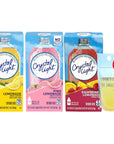 Crystal Light Lemonade Variety Pack With Lemonade Pink Lemonade Raspberry Lemonade 10 Low Calorie Zero Sugar Packets In Each Box 1 Box Each Flavor 3 Box Pack Bundle with Pouch and Straw