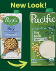 Pacific Foods Organic Unsweetened Soy Milk Plant Based Milk 32 oz Carton