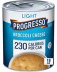 Progresso Light, Broccoli Cheese Canned Soup, Gluten Free, 18 oz.