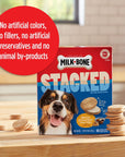 MilkBone Stacked Dog Treats 30 Ounce Pack of 2 Crunchy Biscuit with Molasses and Peanut Butter Creamy Filling