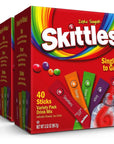 Skittles Singles To Go Variety Pack - 2 Boxes - 40 Sticks Per Box (80 Single Servings)