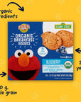 Earth's Best Organic Kids Snacks, Sesame Street Toddler Snacks, Organic Breakfast Biscuits for Kids 2 Years and Older, Blueberry, 2 Biscuits - 5 Count (Pack of 6)