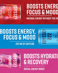 Odyssey Revive Sparkling Hydration Drink wL Theanine Lions Mane Cordyceps and Electrolytes Caffeine Free Natural Energy Drinks Vegan NonGMO 12 Fl oz Variety Pack 12 Cans