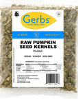 GERBS Raw Pumpkin Seed Kernels 1 LB  Top 14 Allergy Free Food  Protein rich super snack food  Use in salads yogurt baking oatmeal trail mix  Grown in Canada packaged in USA  Vegan Kosher