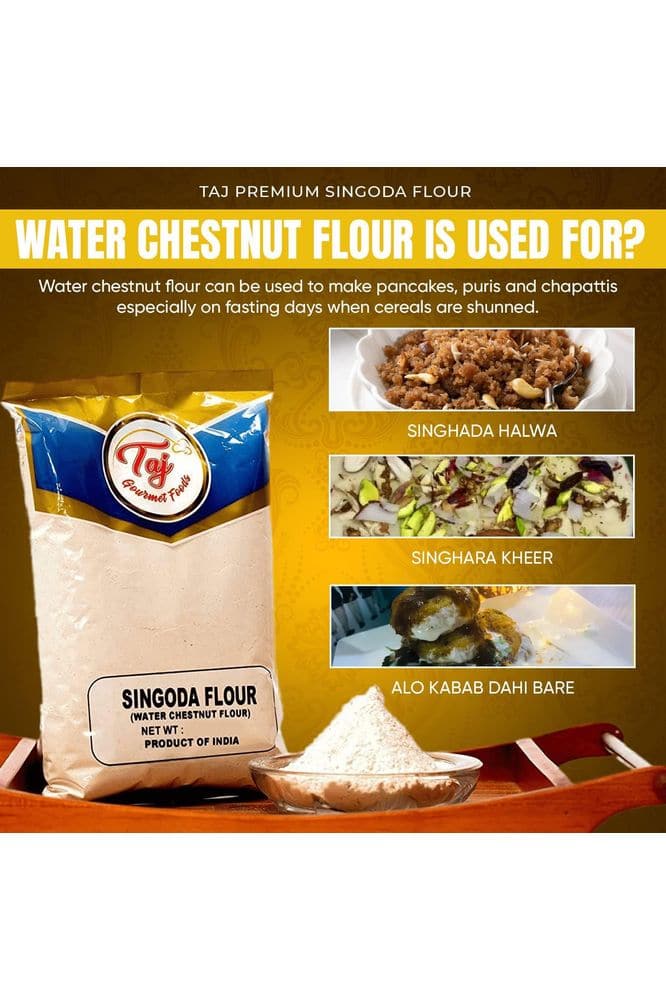 TAJ Premium Singoda Flour, Water Chestnut Flour, 4-Pounds