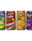 Kidsmania Soda Can Fizz Candy Variety Pack Sprint Lemon Lime Loca Cola Crash Orange Splash Grape  025 Ounce 72Pack