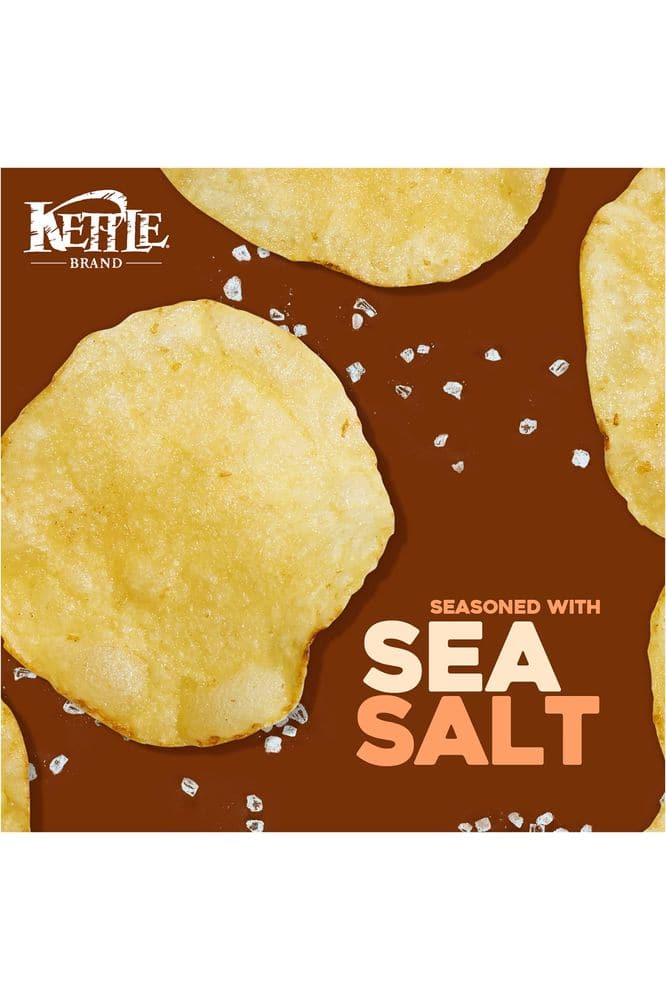 Kettle Brand Potato Chips, Sea Salt Kettle Chips, Party Size, 13 Oz (Pack of 9)