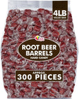 Root Beer Barrels  4 Pounds  Root Beer Hard Candy  Old Fashion Candy  Brown Hard Candy  Individually Wrapped Bulk Candies  Candy Drops