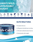 Safe Catch Canned Wild Tuna Fish Wild Caught Lowest Mercury GlutenFree Kosher NonGMO Whole30 Approved Paleo Keto Food 5oz Can 12Pack