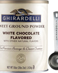 Ghirardelli Chocolate Company Sweet Ground White Chocolate Gourmet Flavored Powder 312 lb with Ghirardelli Stamped Barista Spoon