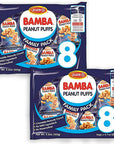 Bamba Peanut Snacks for the Whole Family - All Natural Peanut Puffs 2 Family Packs (Pack of 16 x 0.7oz Bags) - Peanut Butter Puffs made with 50% peanuts