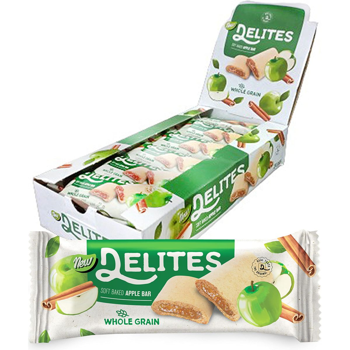 Delites Soft Baked Breakfast Bars Made with Whole Grain Apple Bar 088 Oz Pack of 24  GREAT GIFT CHOICE for friends family students coworkers teens love one classmates