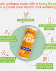 TEAONIC Fresh Pop Immunity Soda With Orange And Elderberry PlantPowered Sparkling Juice LowCalorie Soda No Sweetener Keto Friendly Vegan Wellness Drink 12 Cans Each Weighing 12 Fl Oz