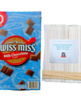 Swiss Miss Milk Chocolate Hot Cocoa Mix Packets 138 oz 50 ct with 150 Sophley Wrapped Wooden Coffee Stirrers