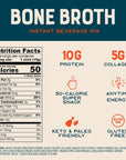 Bare Bones Bone Broth Instant Powdered Beverage Mix, Chicken & Beef, Variety Pack of 32, 16 Chicken & 16 Beef - 15g Sticks, 10g Protein, Keto & Paleo Friendly