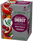 V8 SPARKLING ENERGY Black Cherry Energy Drink 115 fl oz Can Pack of 4