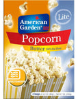 American Garden Microwave Butter Lite Popcorn, Gluten-Free - 240g